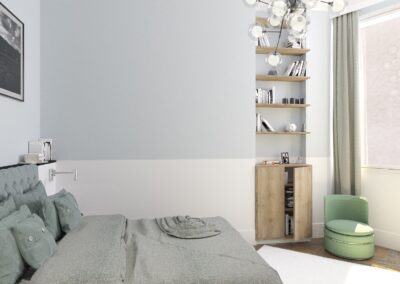 Appartement de style à Paris 7ème - Simulation 3D pour la chambre Invité, par Béatrice Elisabeth, Décoratrice UFDI à Neuilly et Paris